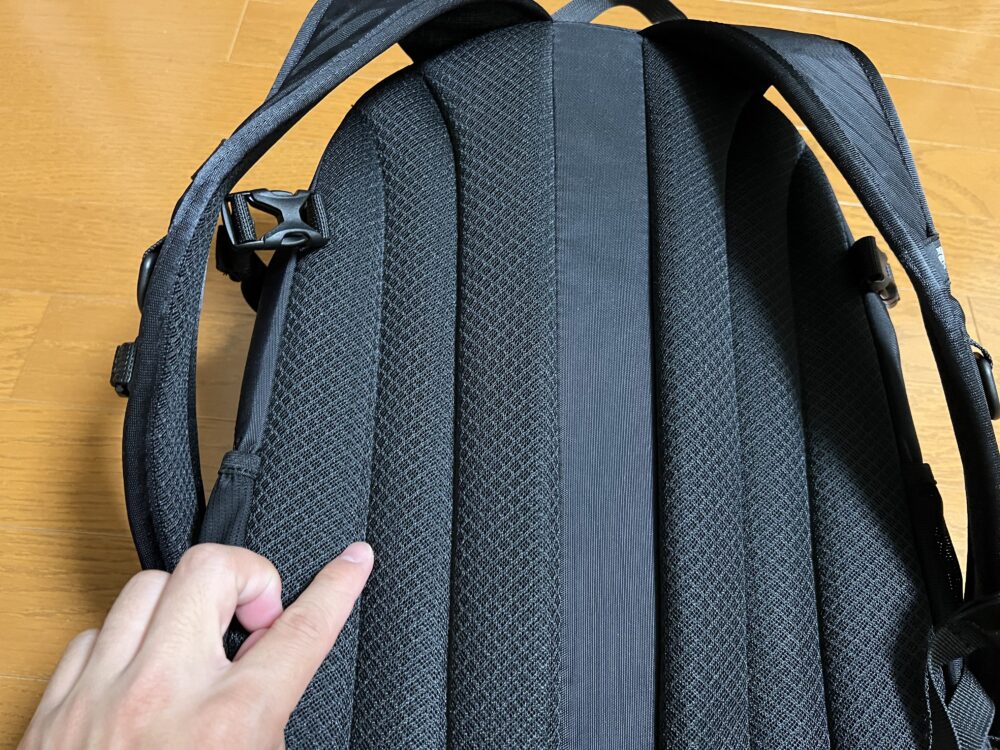 背面のクッション