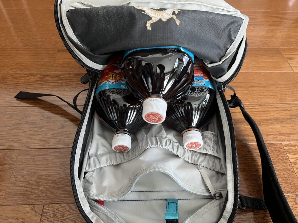 バックパック容量