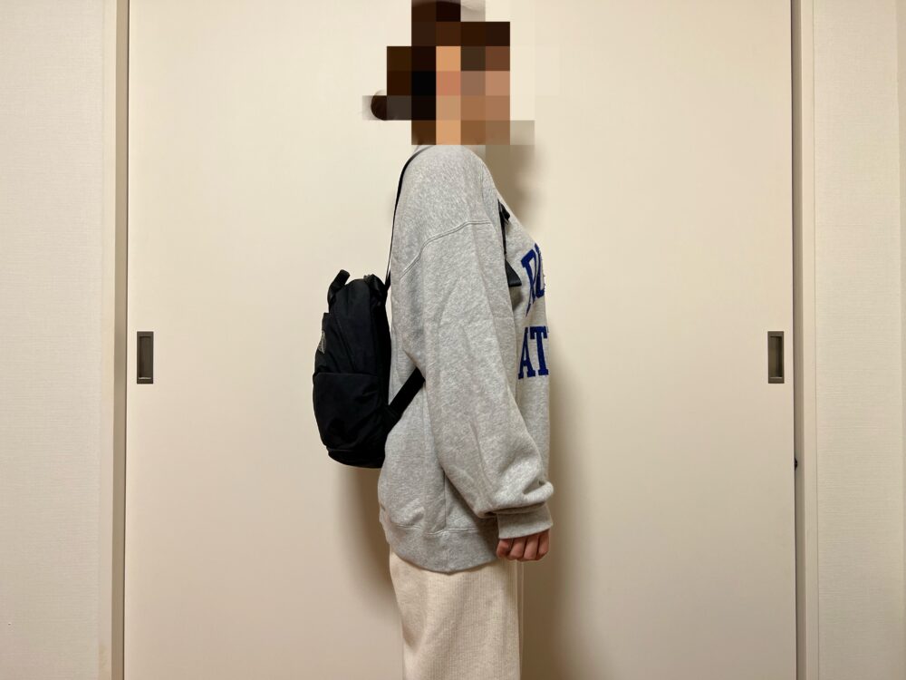 ネバーストップミニバックパック使用のイメージ(側面)