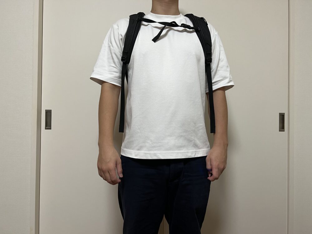 チェストベルトを付けて