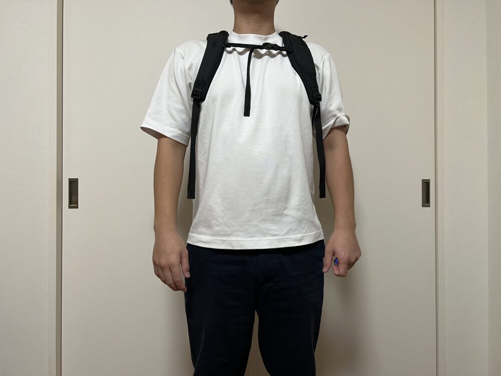 チェストベルトを付けて