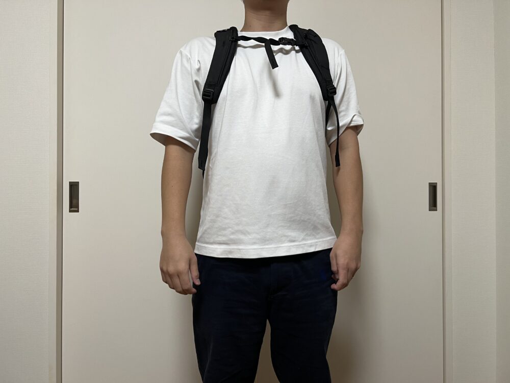 チェストベルトを付けて