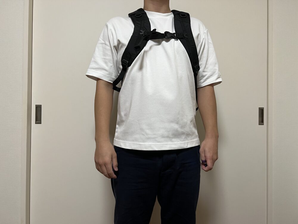 チェストベルトを付けて