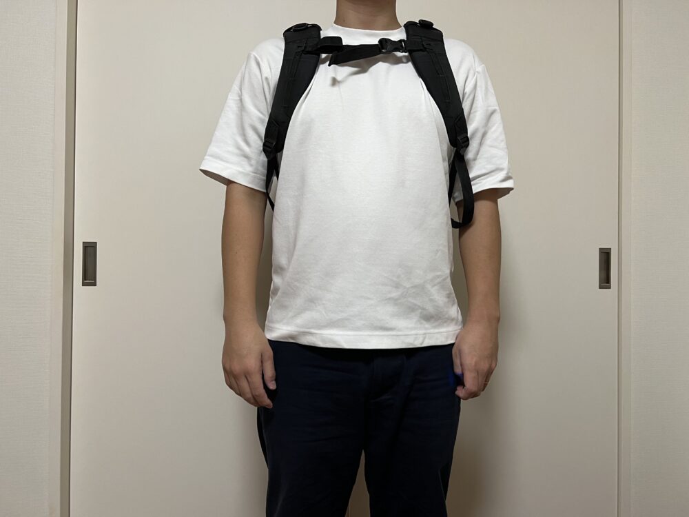 チェストベルトを付けて