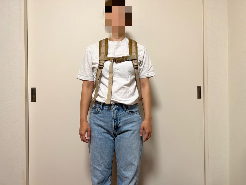 チェストベルトを付けて
