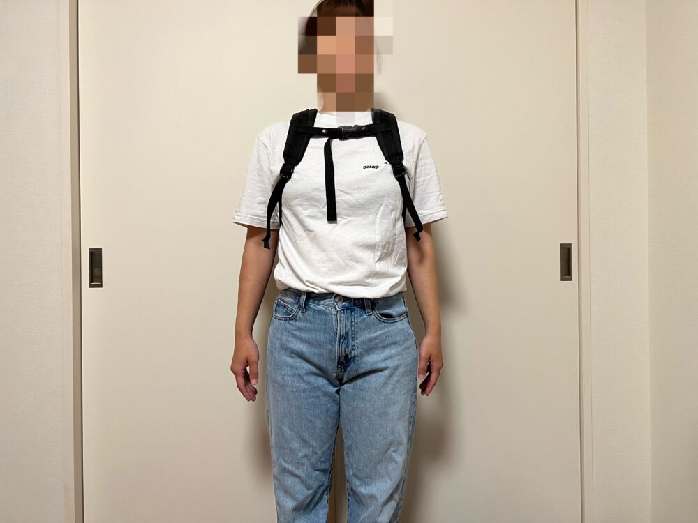 チェストベルトを付けて